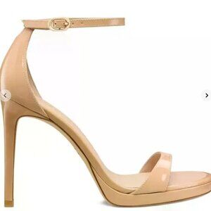 Stuart Weitzman Natural Platform Ankle-Strap Sandals Sz 7